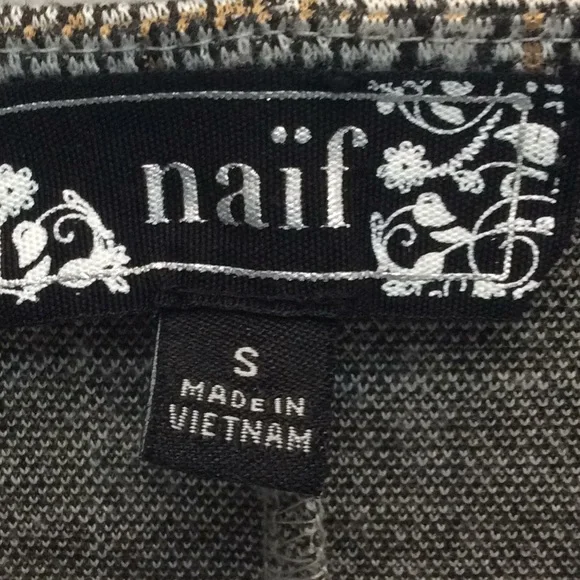 Naif Plaid Short Ruffle Sleeves Mini Dress Size Small - Picture 6 of 13